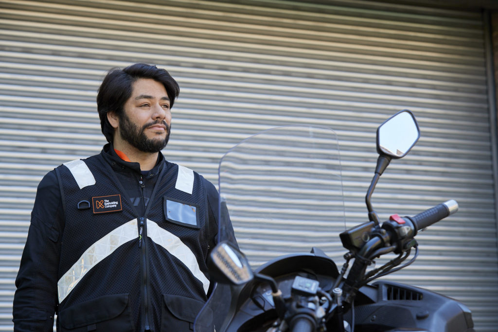 Security officer with motorbike