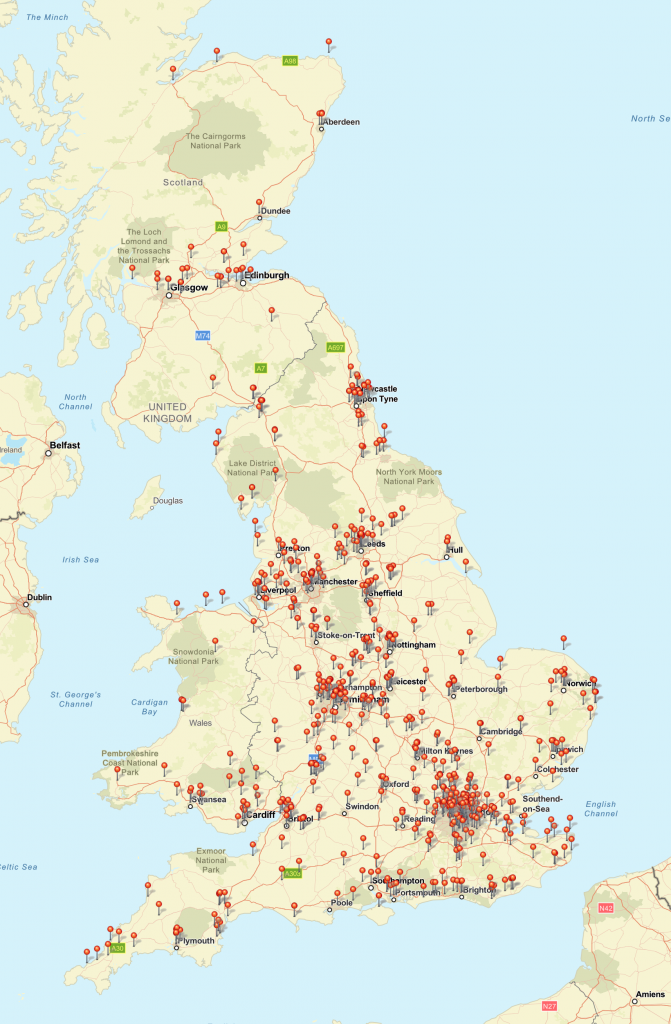 Locations of guarding shifts 2022-23