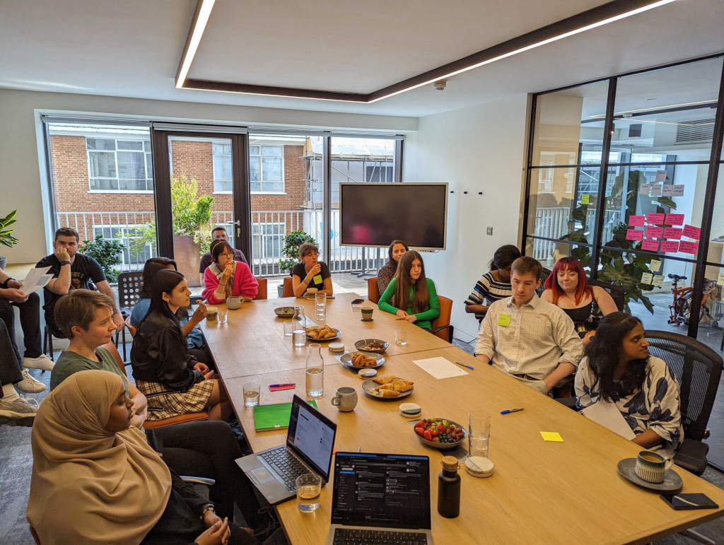 Next Tech Girls presenting their project to The Keyholding Company team members