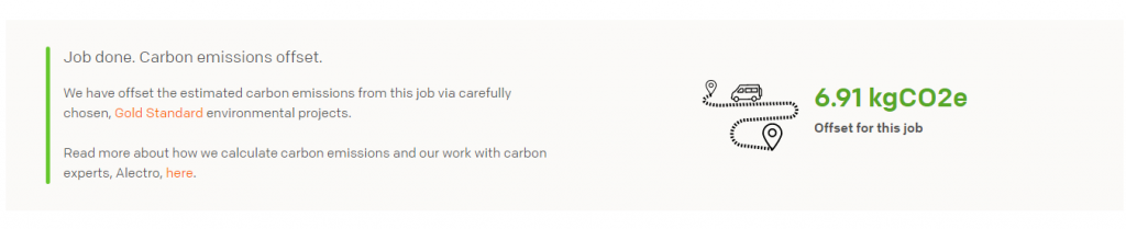 Carbon calculation on job reports