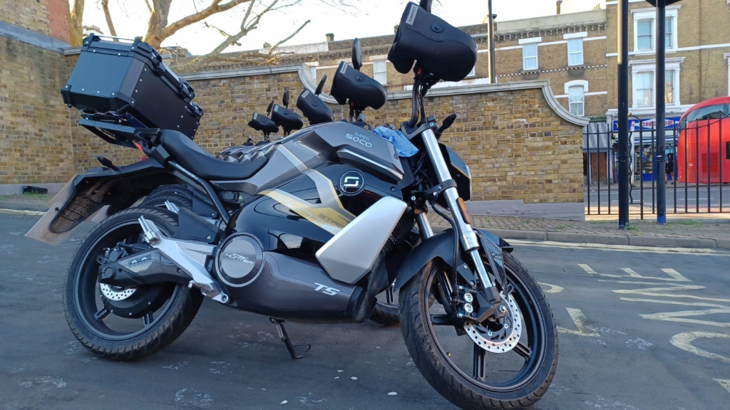 Our fleet of Super Soco TS Street Hunter motorbikes