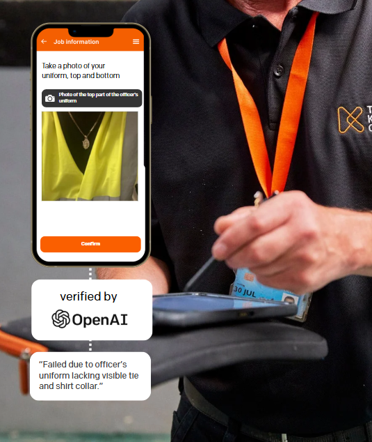 AI verification of security guard details